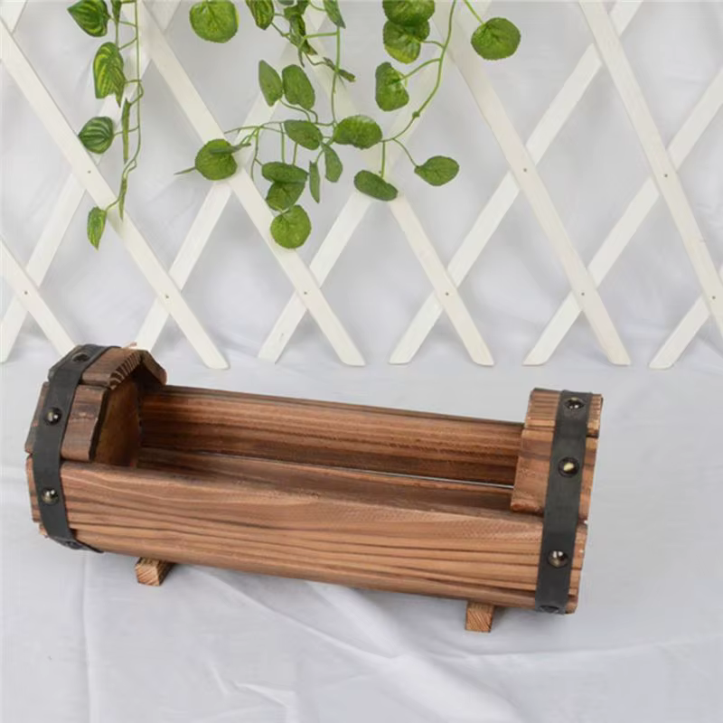 Wood Pots à fleurs en bois carbonisé antiseptique pour décoration de mariage