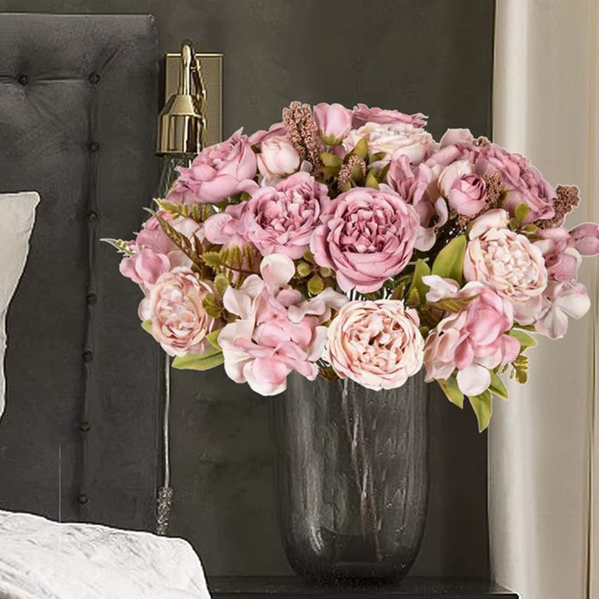 Fleurs artificielles Festival Couronne De Mariage Jardin Rose Bud Arch Faux Pivoine Bouquet Vase Chambre Décoration De La Maison En Soie Hortensia Prop