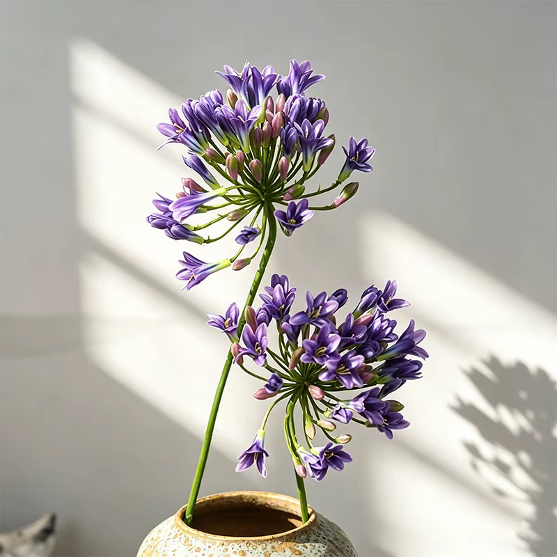 Fleurs artificielles Agapanthus de luxe de 75 cm