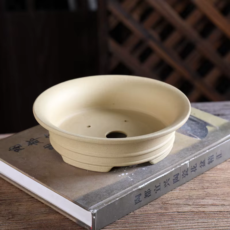 Pot à bonsaï rond classique en céramique