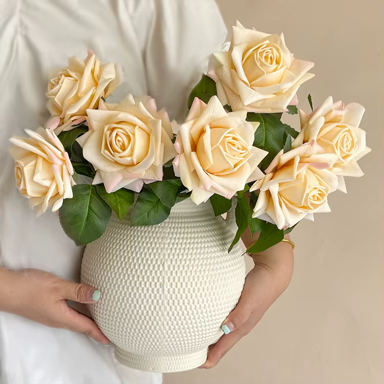 Bouquet de roses artificielles Premium Real Touch hydratantes