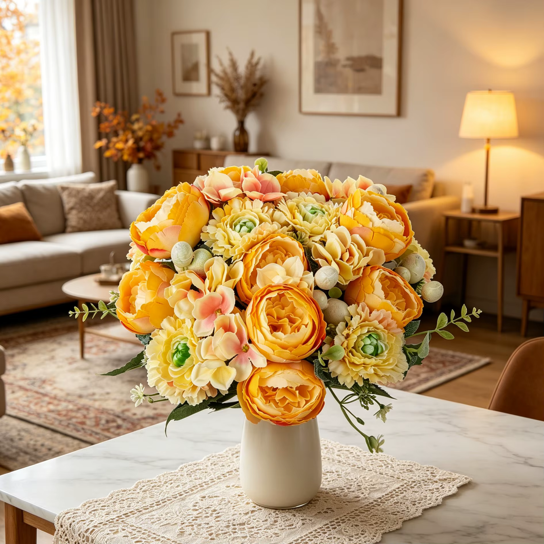 Fleurs Artificielles en Soie Rose Vénus pour Festival