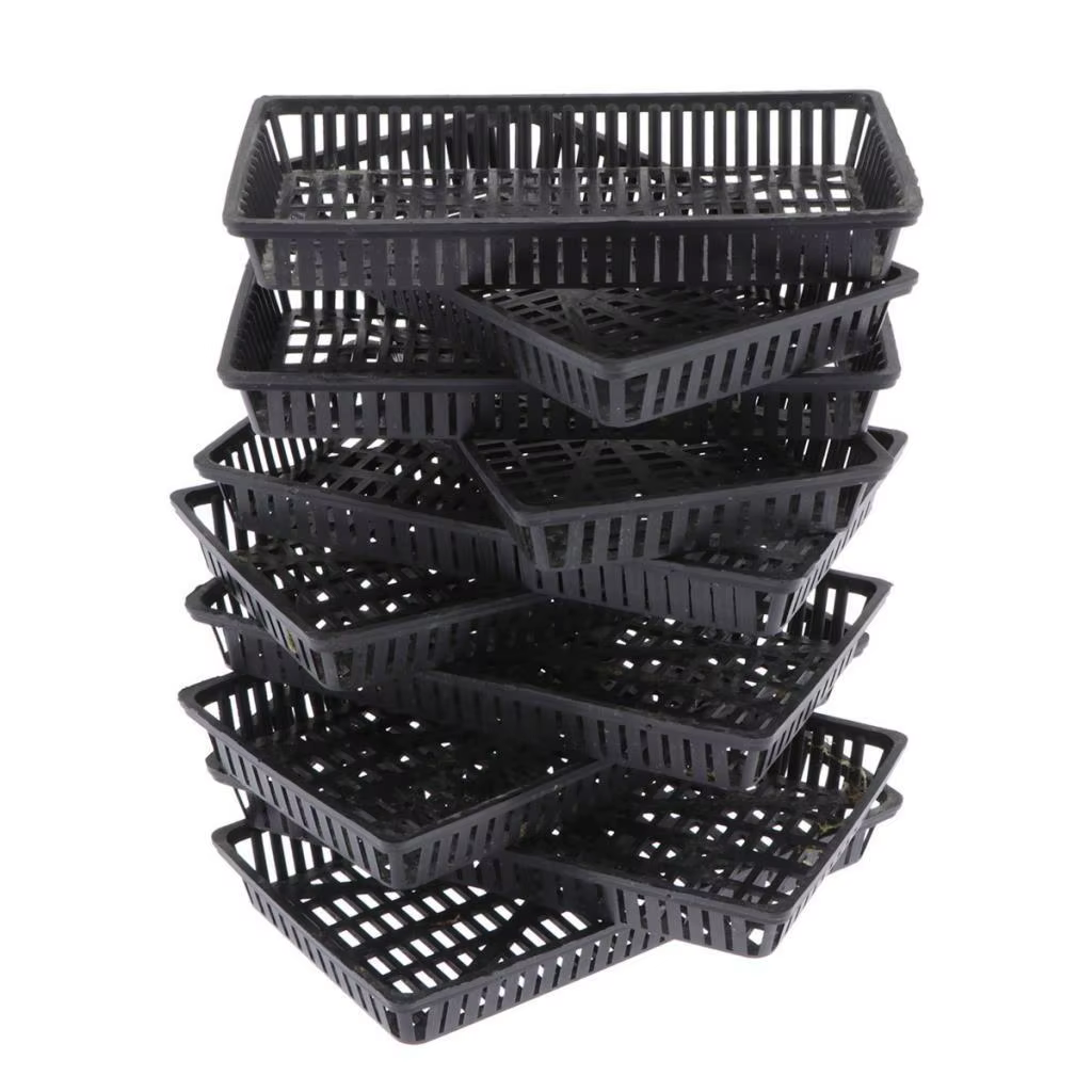 Panier de plantes aquatiques noires, 10 pièces, Pot de plantation d'étang