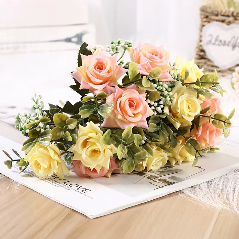Belle Imitation pivoine Rose frisée fleur de soie bricolage maison jardin fête mariage décor fleurs artificielles