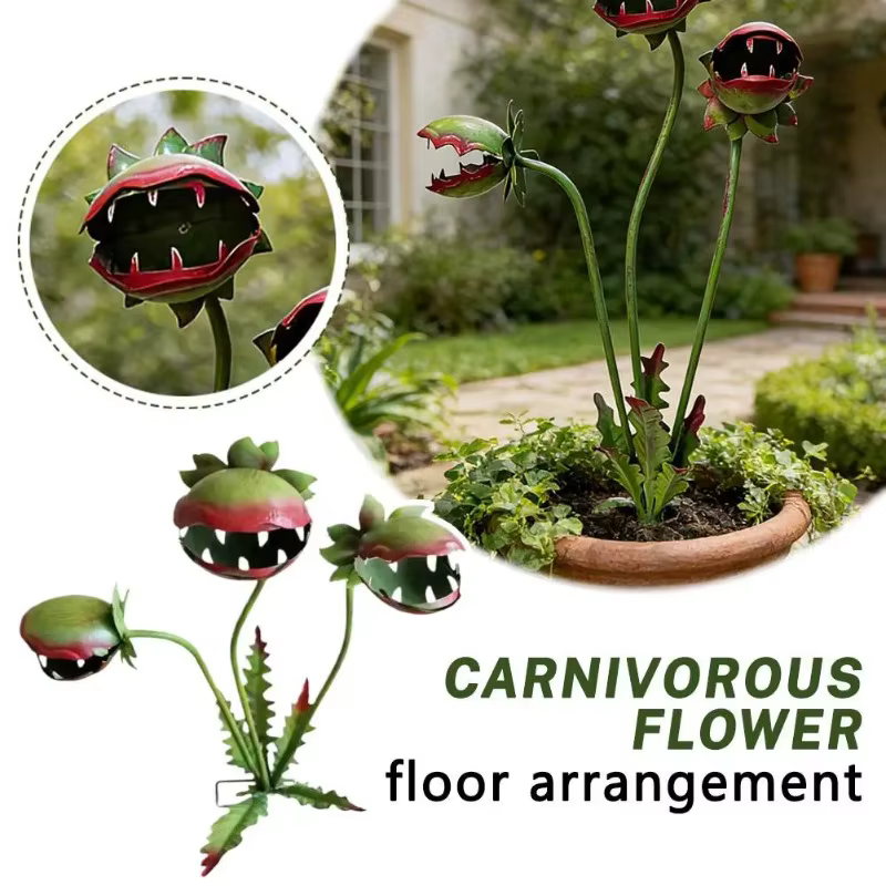 Sculpture de plante monstre Venus Flytrap en fer