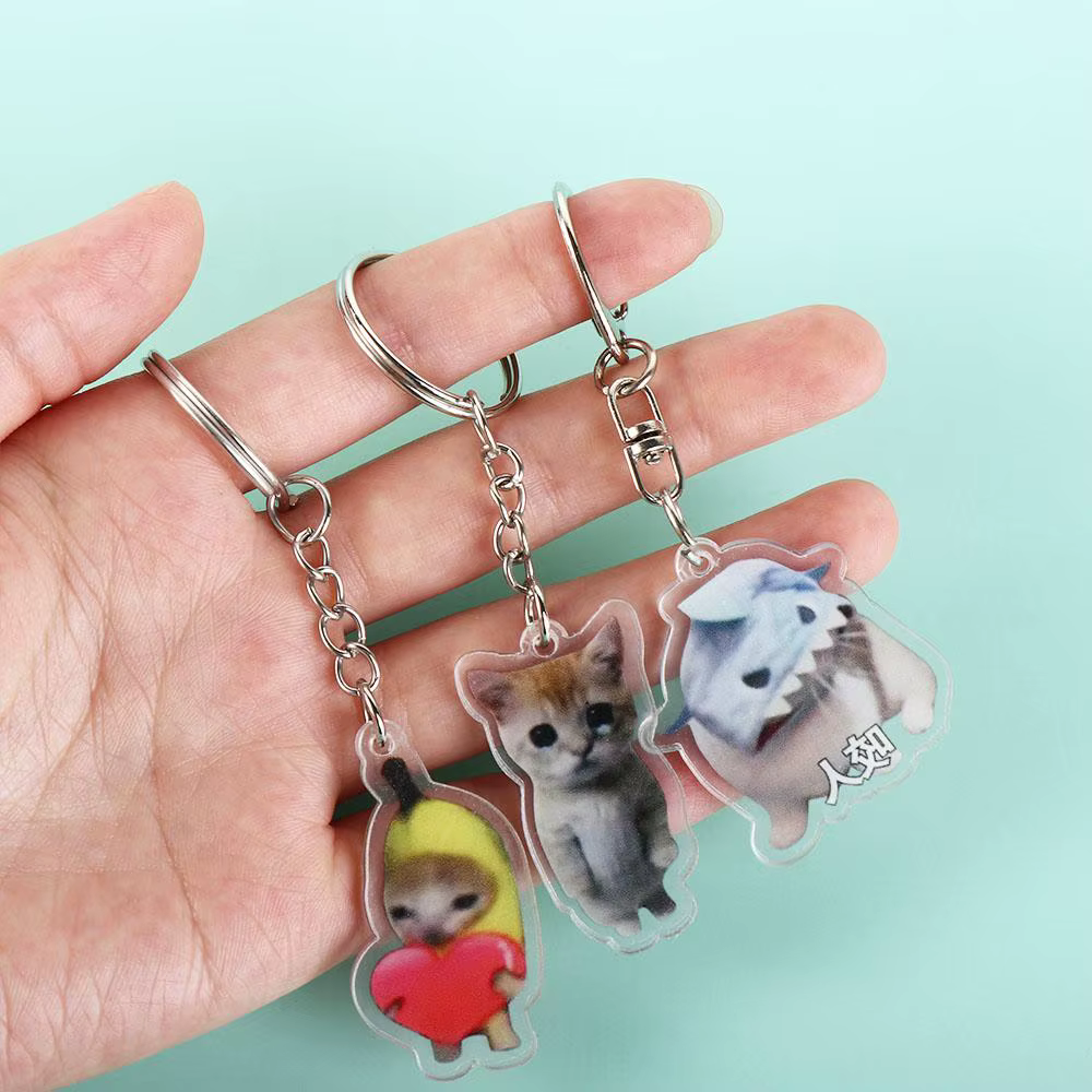 Porte-clés Banana Cat Happy Banana Cat, breloque pour sac à dos, chaîne de téléphone portable Banana Cat, pendentif de bijoux DIY