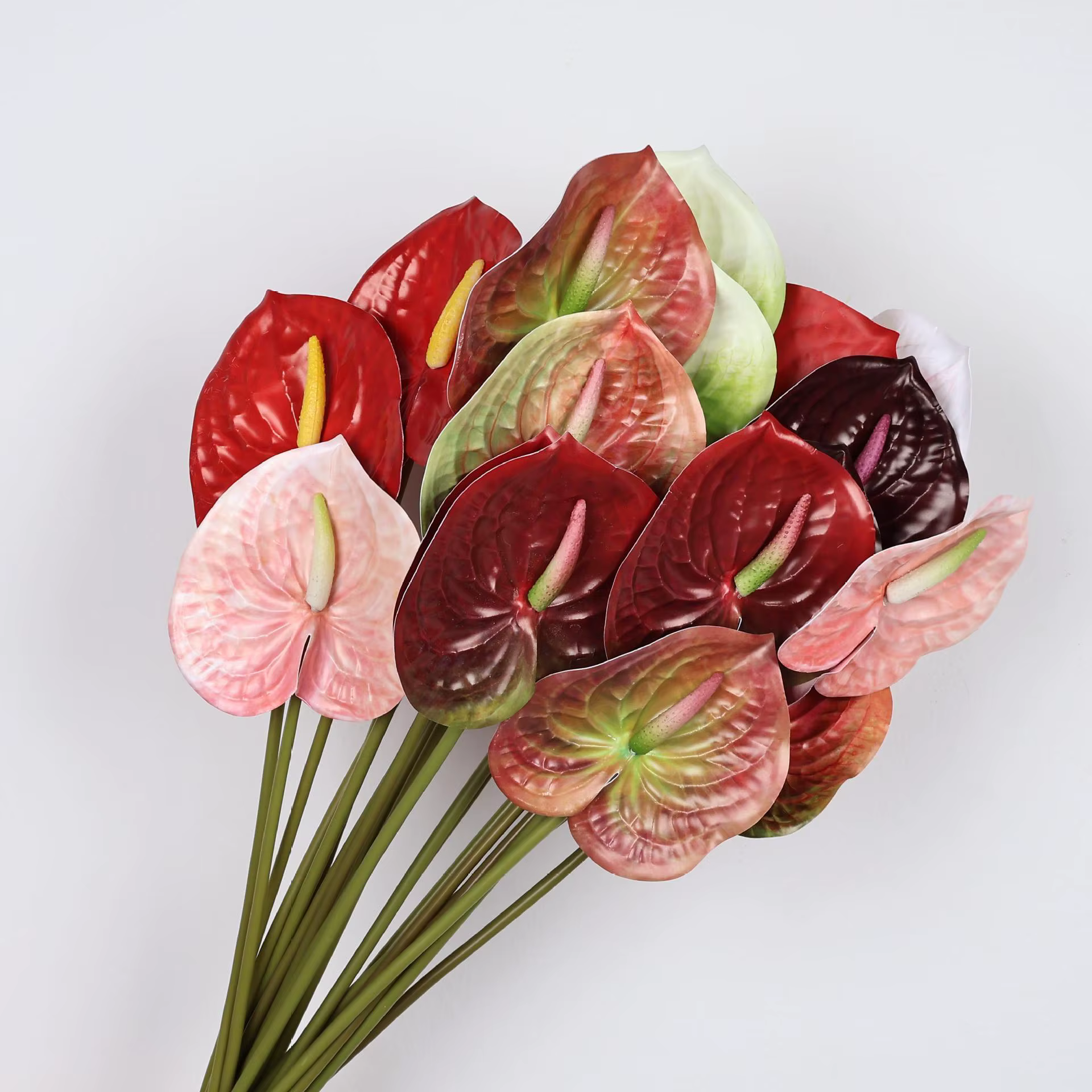 Plantes en pot de lys de paix d'anthurium artificiel de 22.4 pouces
