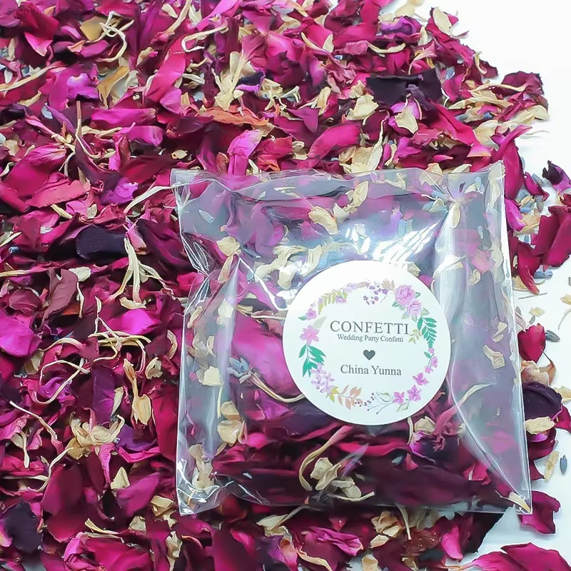 20/30/50 pièces 50g/sac Pétales de rose naturels séchés Confettis de mariage Douche nuptiale Anniversaire Décoration DIY Biodégradable