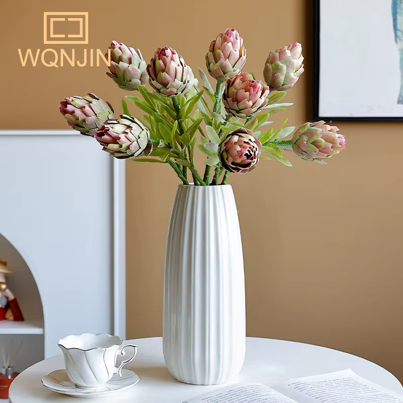 1 pièce, fausse fleur décoration ornements branche unique chardon fruit roi