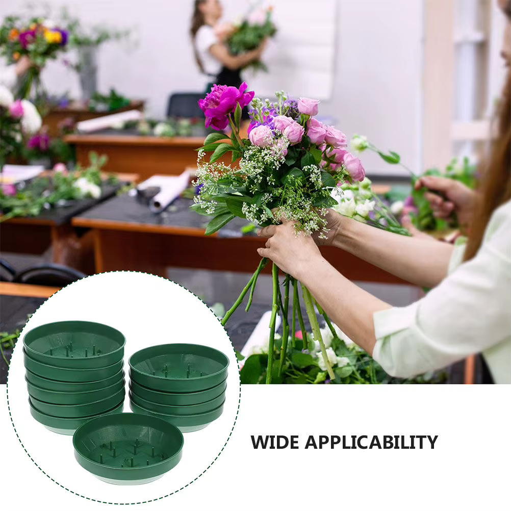Lot de 12 plateaux ronds en plastique pour centre de table floral