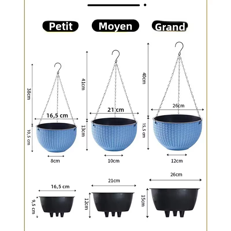 Pots de fleurs suspendus pour plantes d'extérieur
