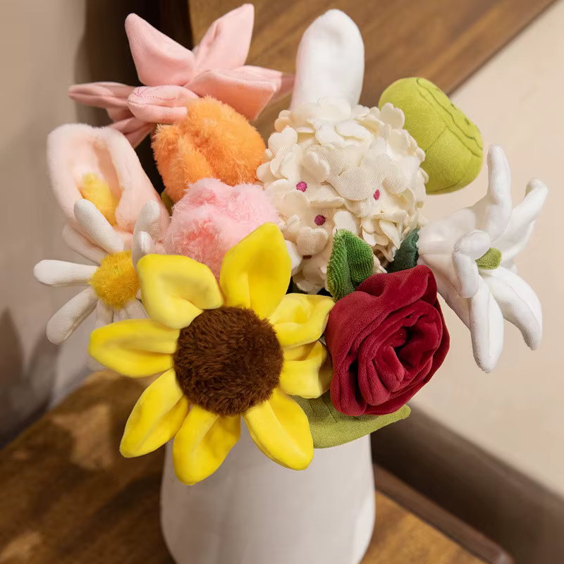 Fleur artificielle en peluche faite à la main