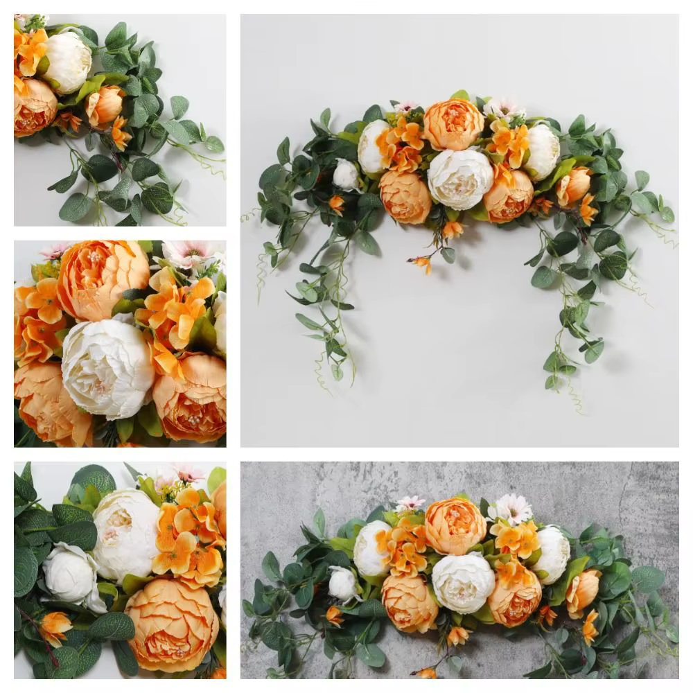 Boho artificiel mariage arc fleurs Eucalyptus guirlande rideaux bricolage