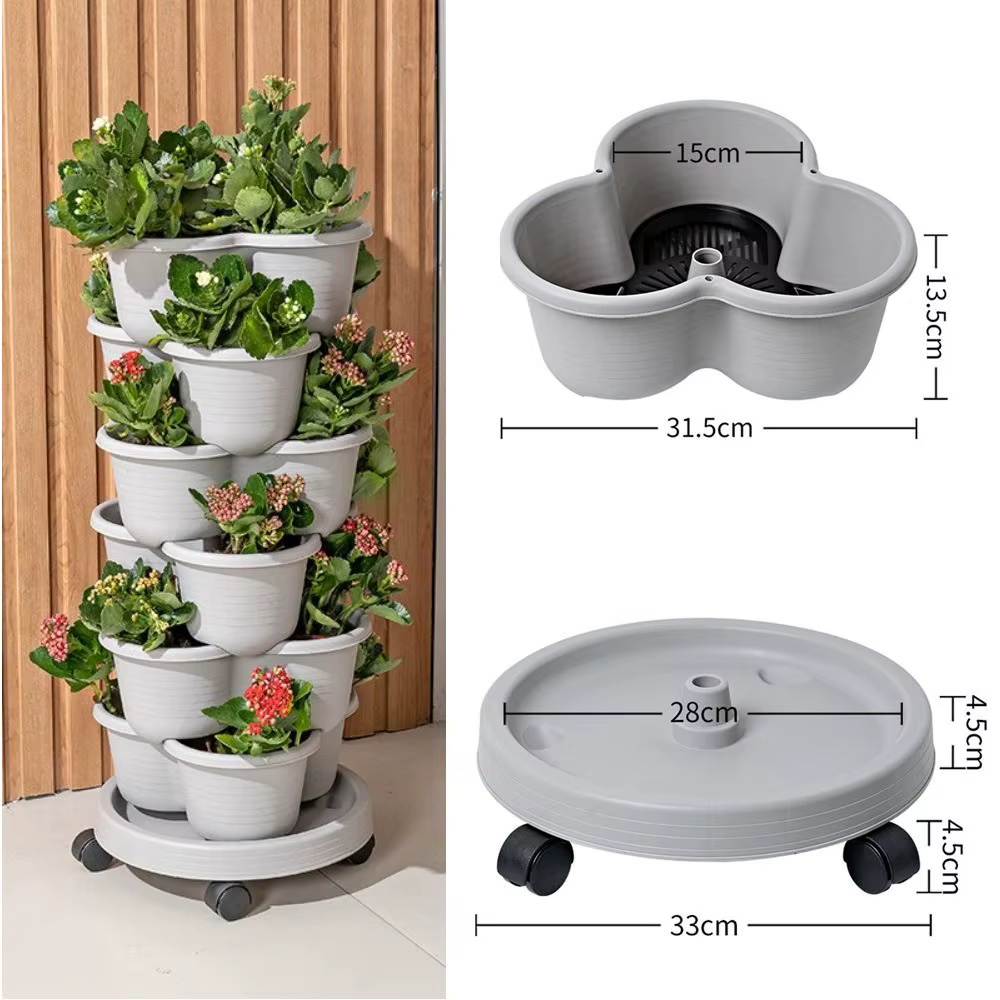 Pot de fleurs vertical empilable