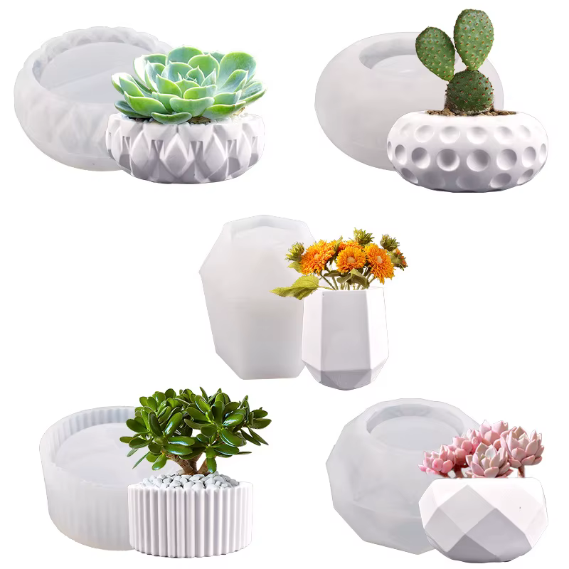 Moule de Pot de fleurs en Silicone, Vase de jardinière en béton, ciment, plantes succulentes, Pot en résine époxy, stylo, conteneur, moule de poterie, DIY