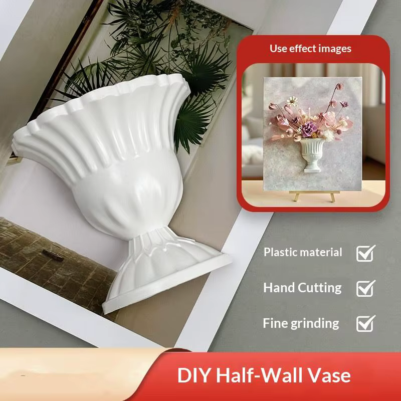 Vase mural demi-cercle blanc pour arrangement floral DIY