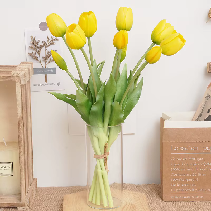 Bouquet de tulipes à cinq têtes en Silicone