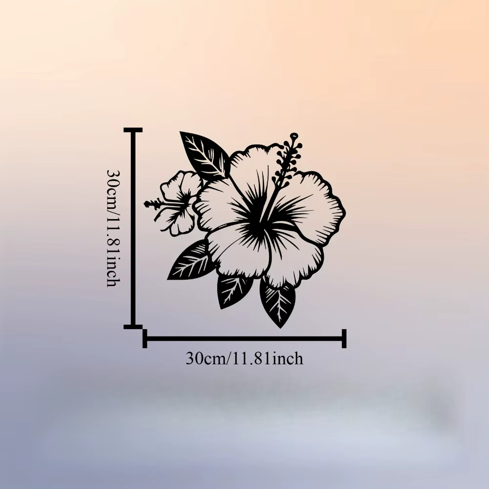 1 pièce d'art mural en métal Hibiscus