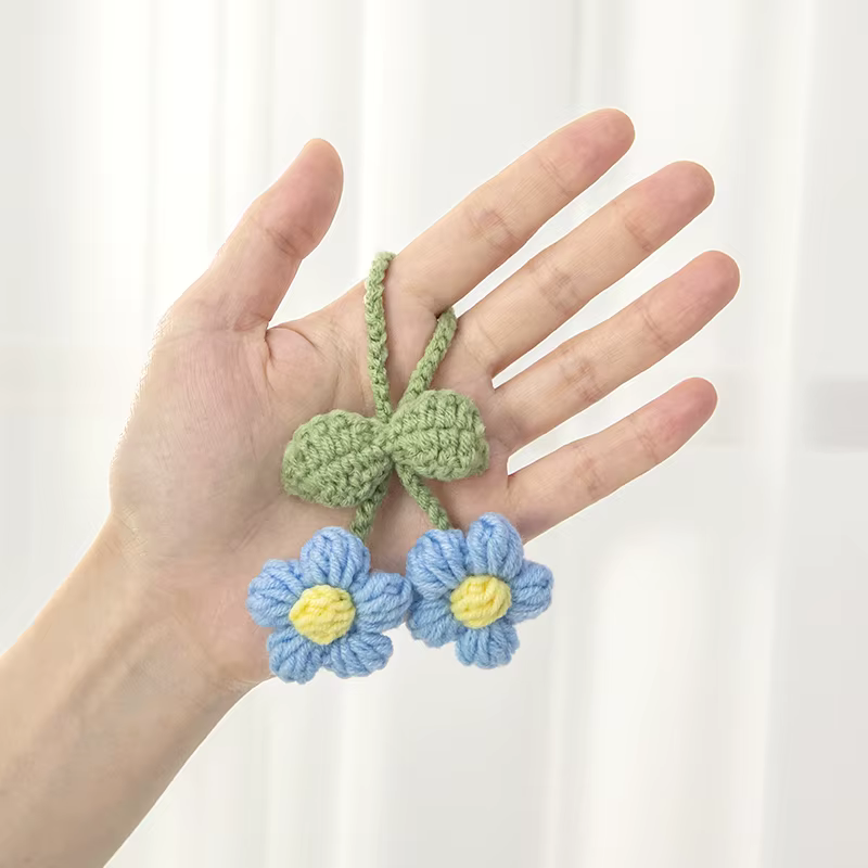 Pendentif fleur artificielle pour sac à main