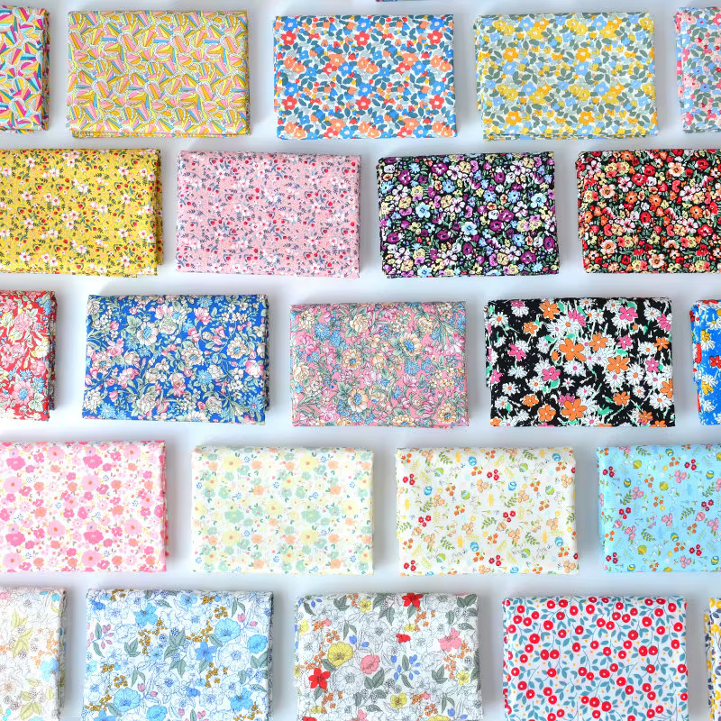 Tissu popeline de coton pur à motifs floraux fins, vendu au mètre, pour la confection de robes, vêtements, linge de lit, rideaux, et la couture pour enfants, tissu imprimé été