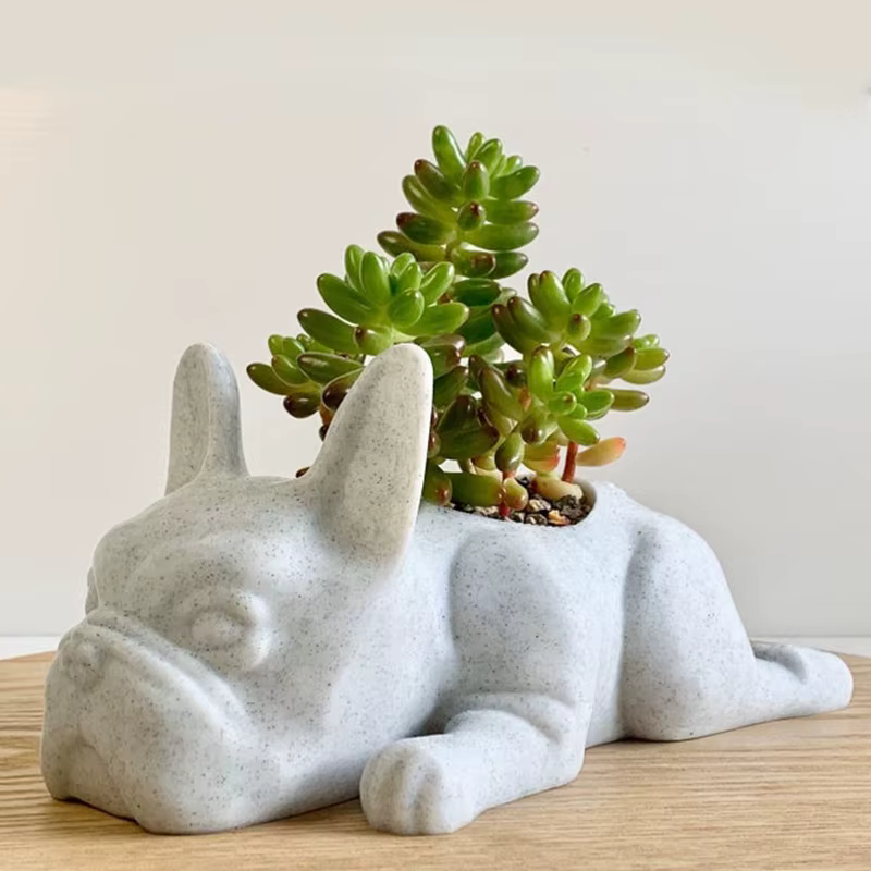 Planteur de Statue de chiot en résine