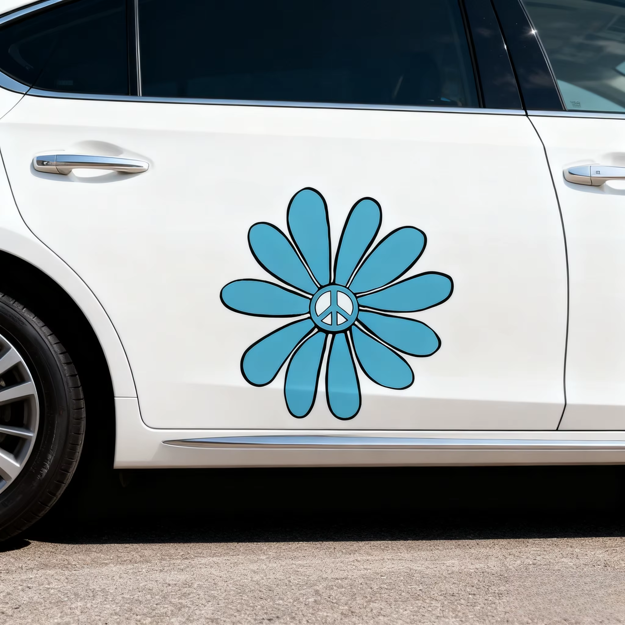 Autocollant de voiture Flower Power Peace, autocollant en vinyle imperméable, Design Hippie coloré pour Auto moto ordinateur portable pare-chocs fenêtre décor