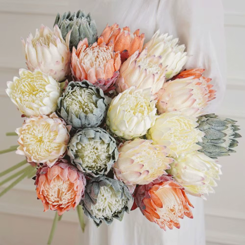 Grande fleur artificielle multicolore réaliste en forme d'artichaut