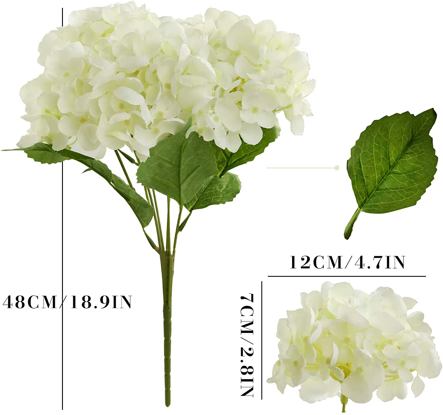 Hortensia fleurs en soie rose