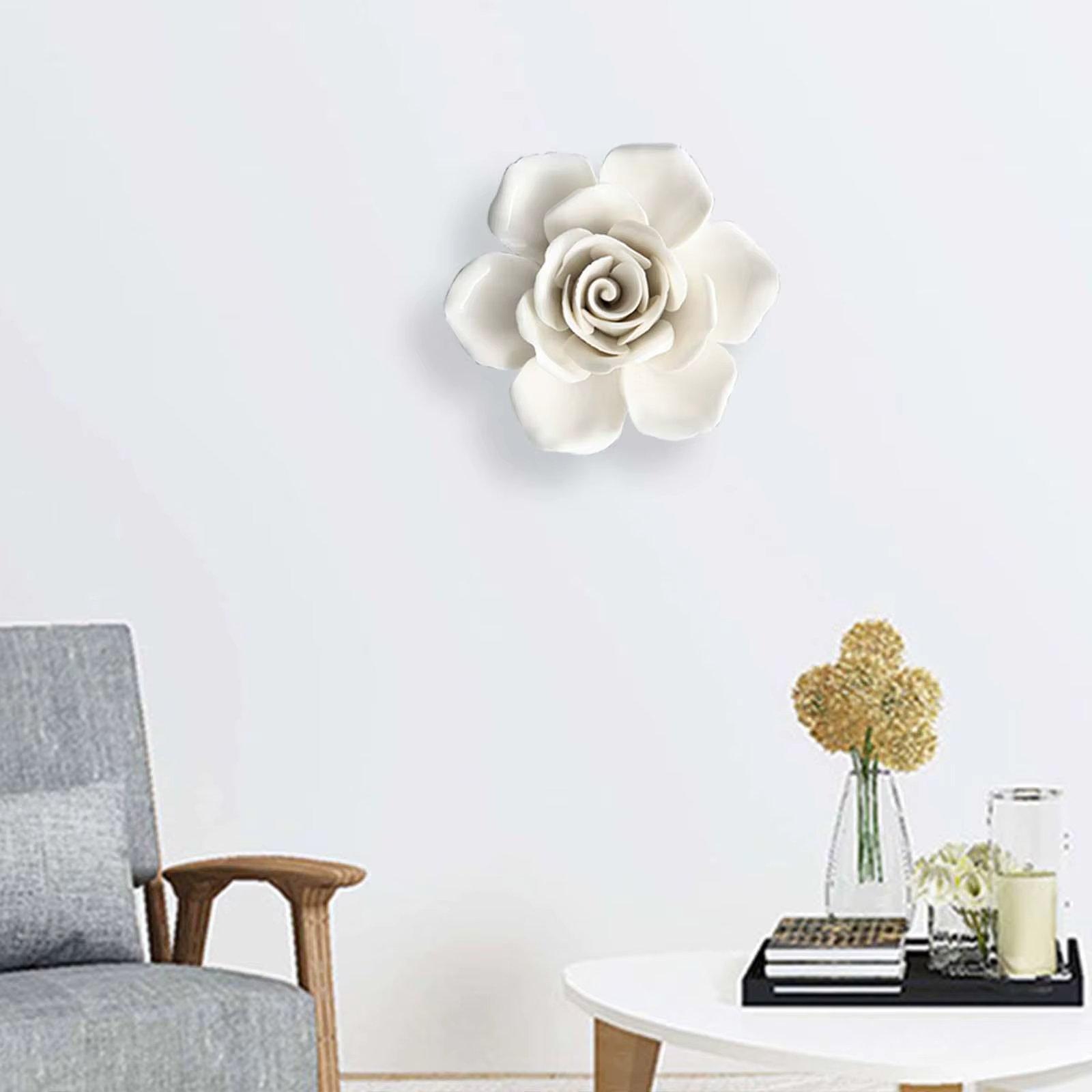 Mur de fleurs artificielles en céramique