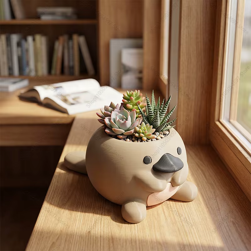 Adorable pot à plantes en forme d'oiseau-de-douceur imprimé en 3D