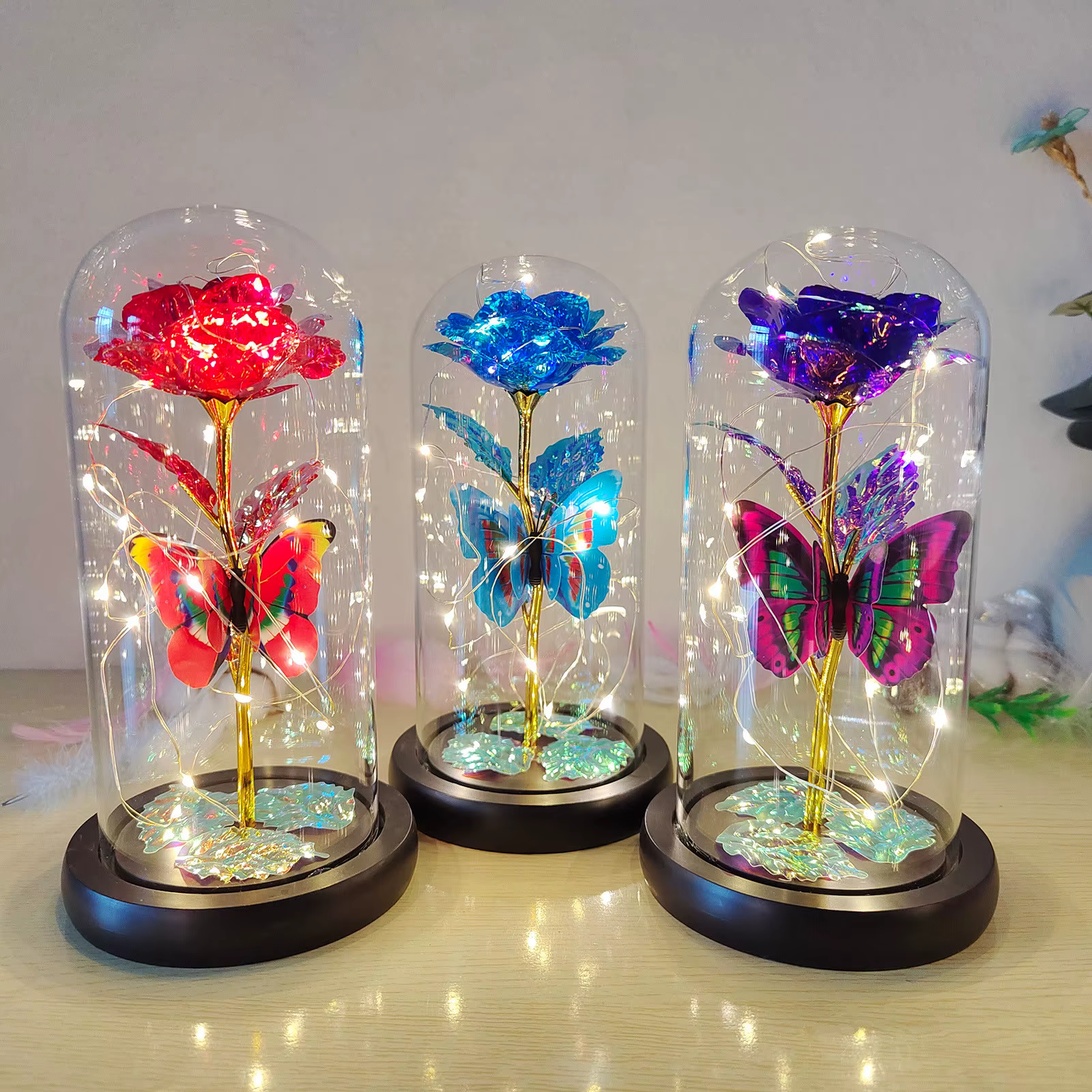 Rose lumineuse artificielle galaxie