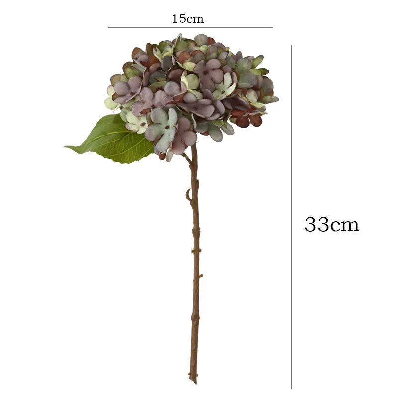 Fleurs artificielles soie peinture à l'huile hortensias européen rétro fausse fleur salon décoration Simulation bleu hortensia
