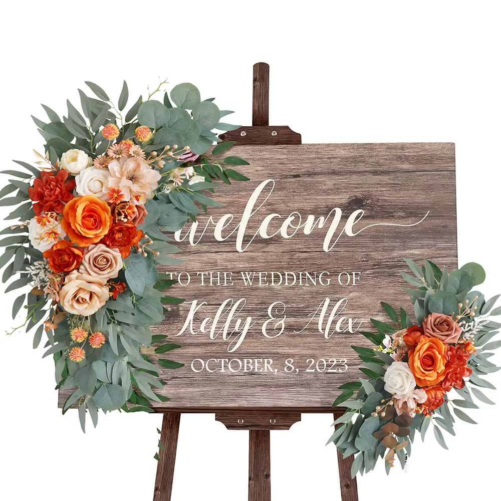 Yannew-Fleurs de signe de bienvenue de mariage