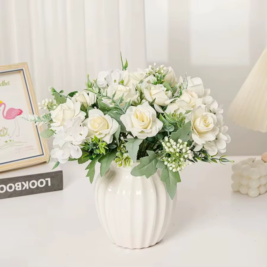 Fleur artificielle soie gardénia hortensia saint valentin mariage Bouquet de mariée maison Table Vase Festival guirlande bricolage cadeaux boîte Decora