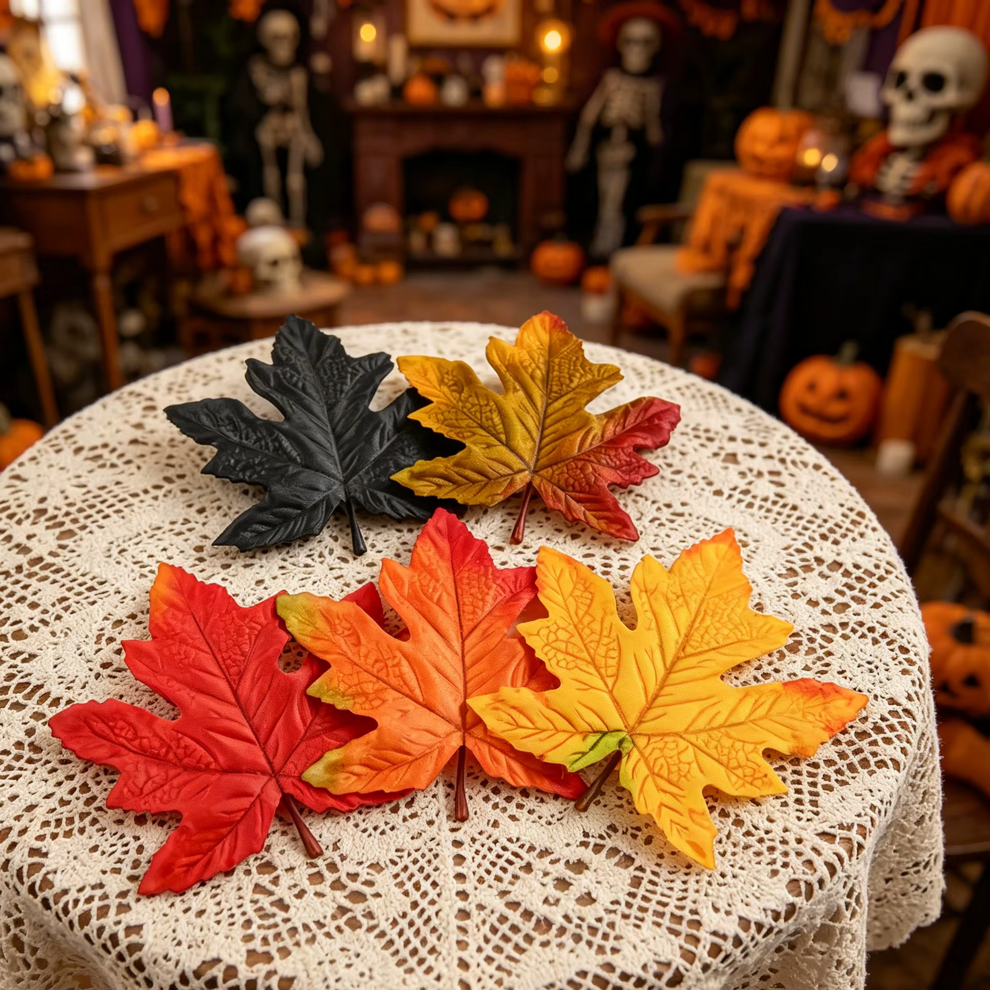 50/100PC Plantes Artificielles En Soie Feuille D'érable Halloween Jour Des Morts De Noël Decora Accueil Mariage Scrapbooking BRICOLAGE Haute Qualité