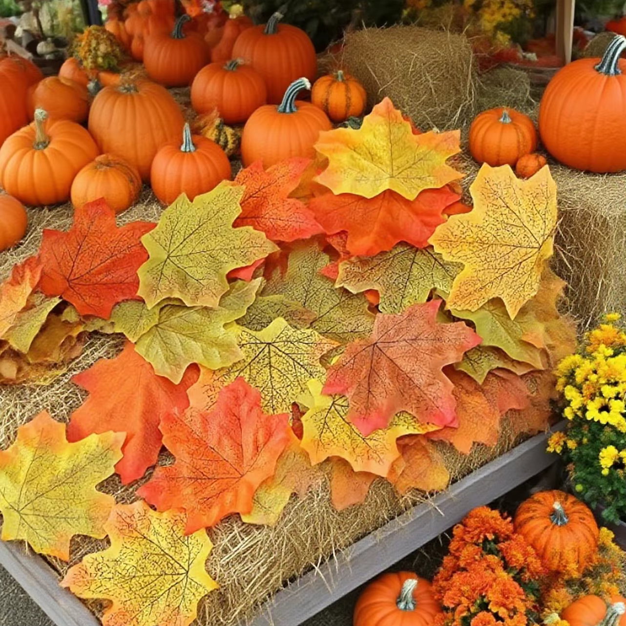 40/80 pièces de plantes et fleurs artificielles en soie