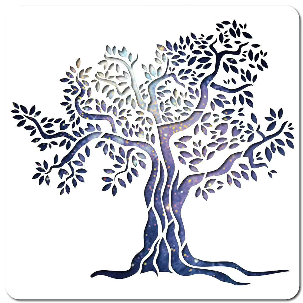 Grand modèle de pochoir d'arbre de vie 12x12 pouces