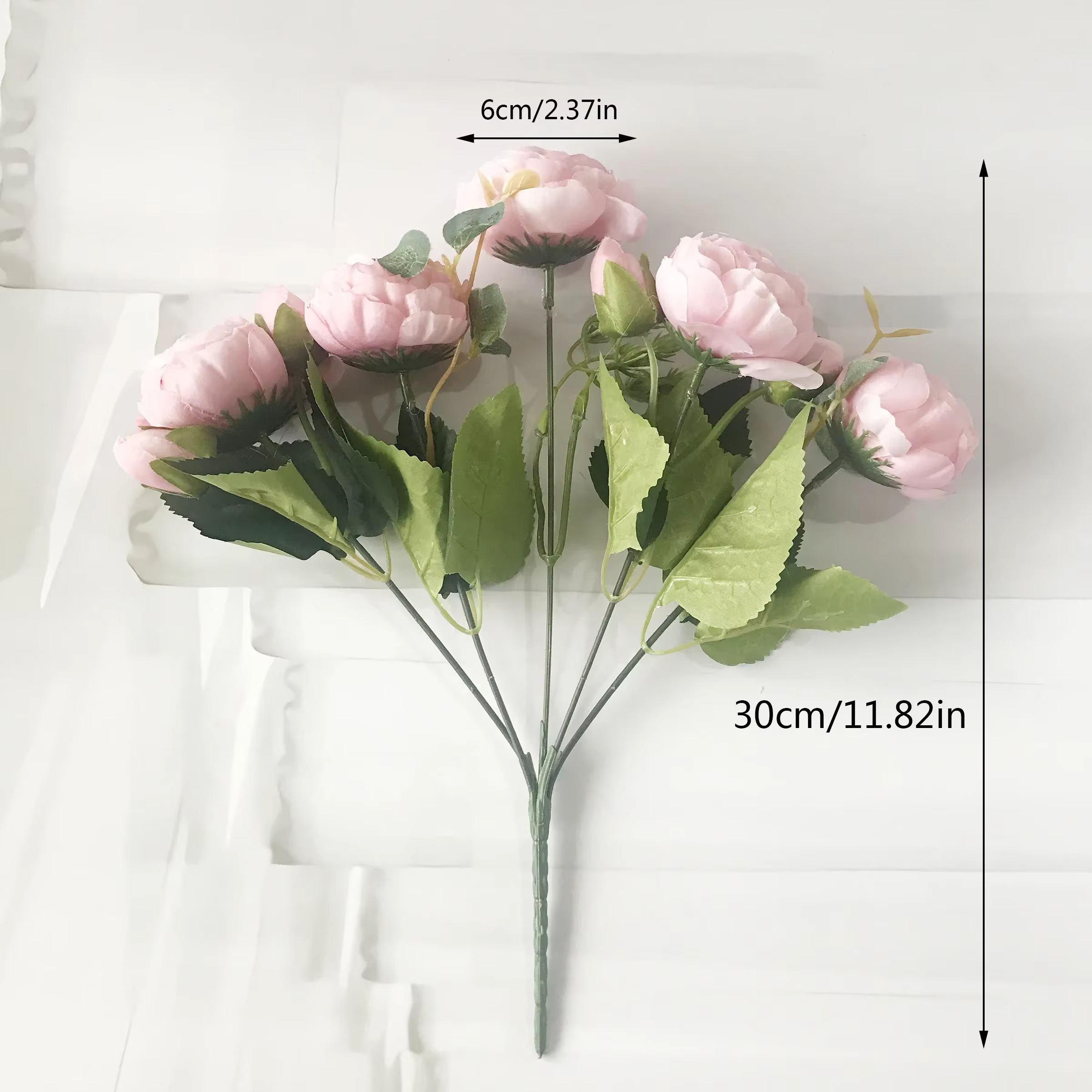 Bouquet de fleurs artificielles pivoine en soie Rose 30cm