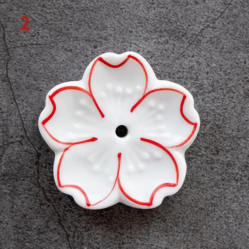 Brûleur d'encens en fleurs de cerisier, décoration de maison en céramique, porte-bâton, encensoir d'aromathérapie, ornement de salon de thé de bureau