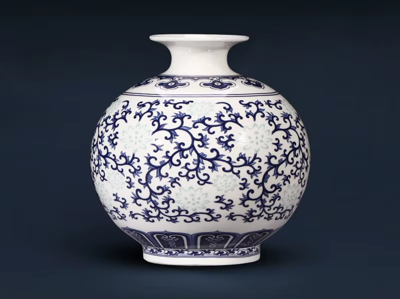 Vase à fleurs en porcelaine d'os
