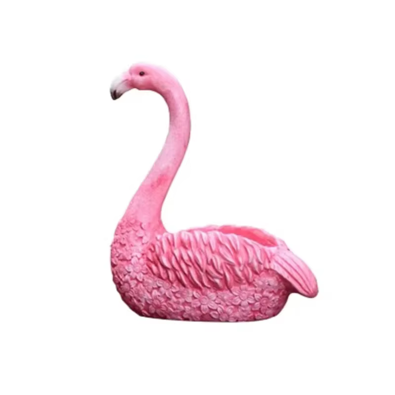 Bassin de fleurs de flamant rose créatif