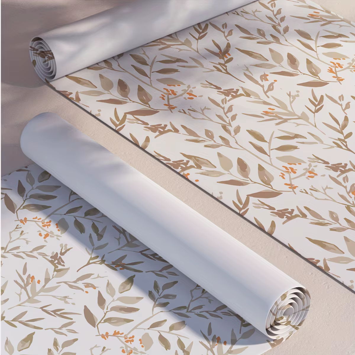 1 rouleau de feuilles de plantes marron