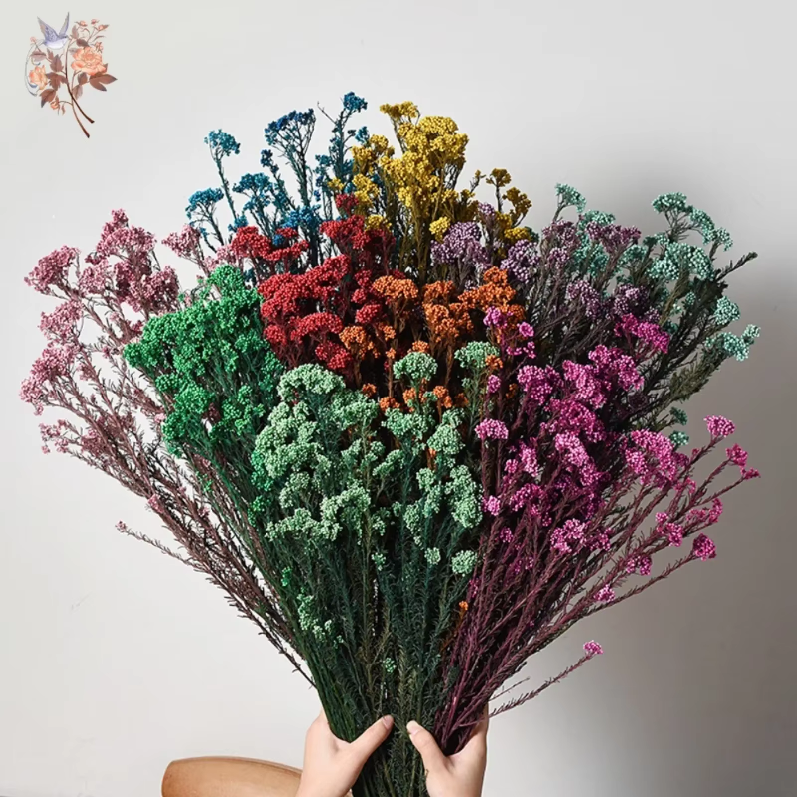 Bouquet de fleurs de riz éternel séchées naturelles