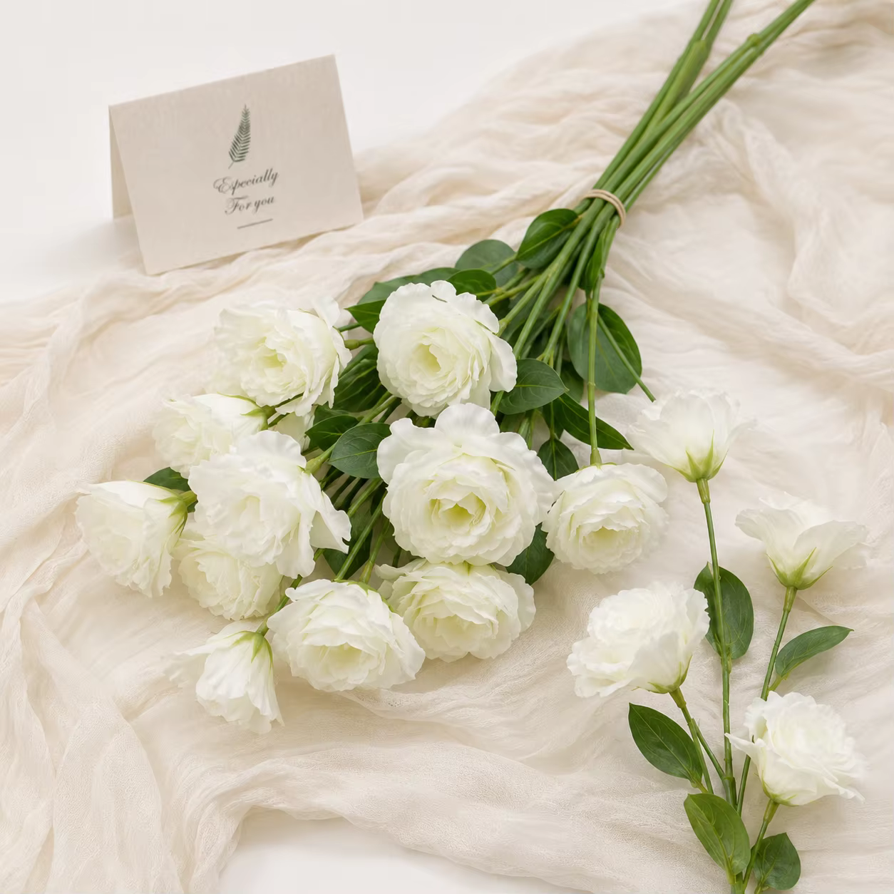 Fleurs artificielles Lisianthus 70cm 4/10 pièces