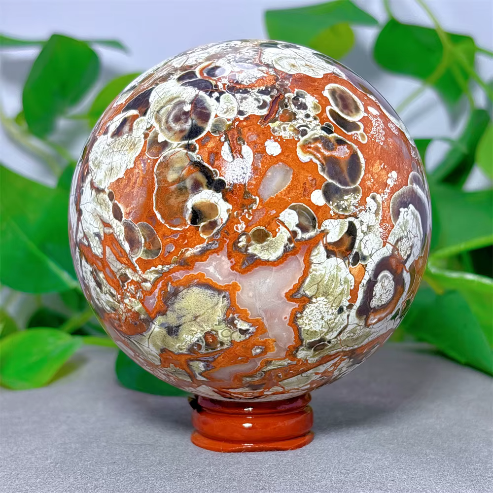Sphère d'agate florale en cristal
