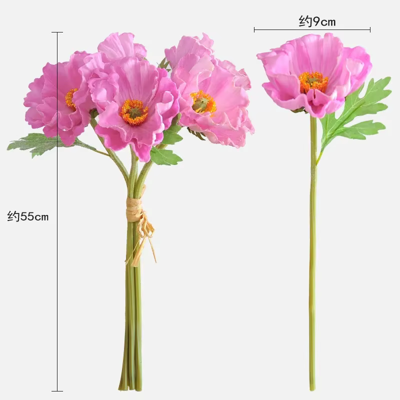 Bouquet de coquelicots artificiels en PU