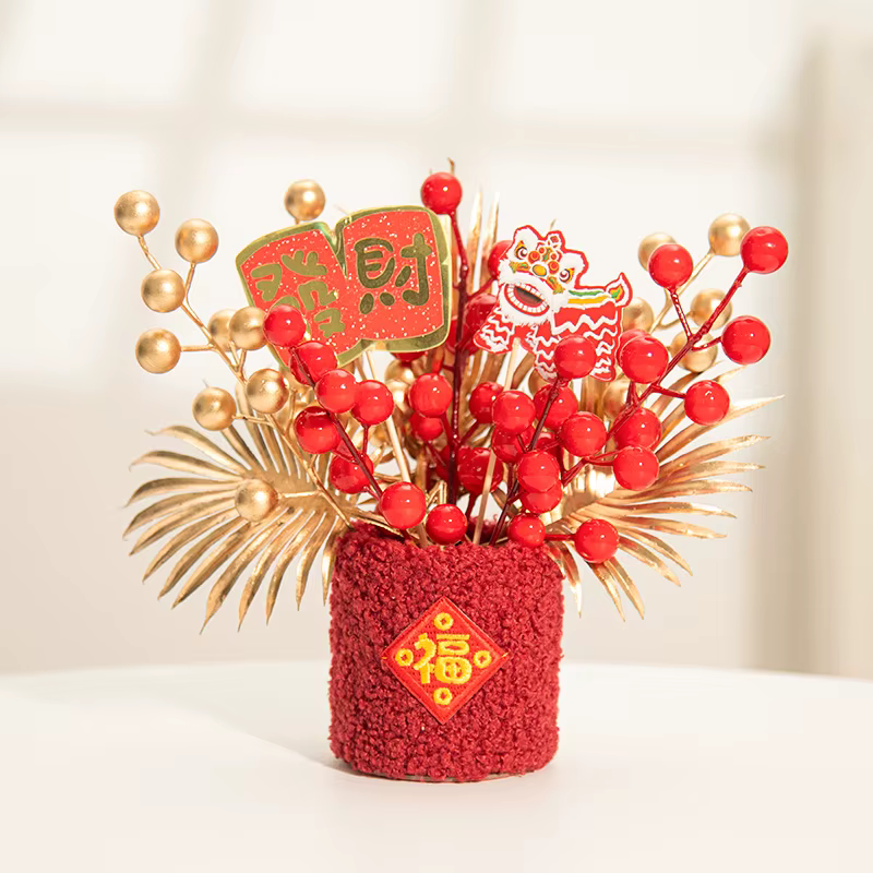 Seau à fleurs de bénédiction du nouvel an