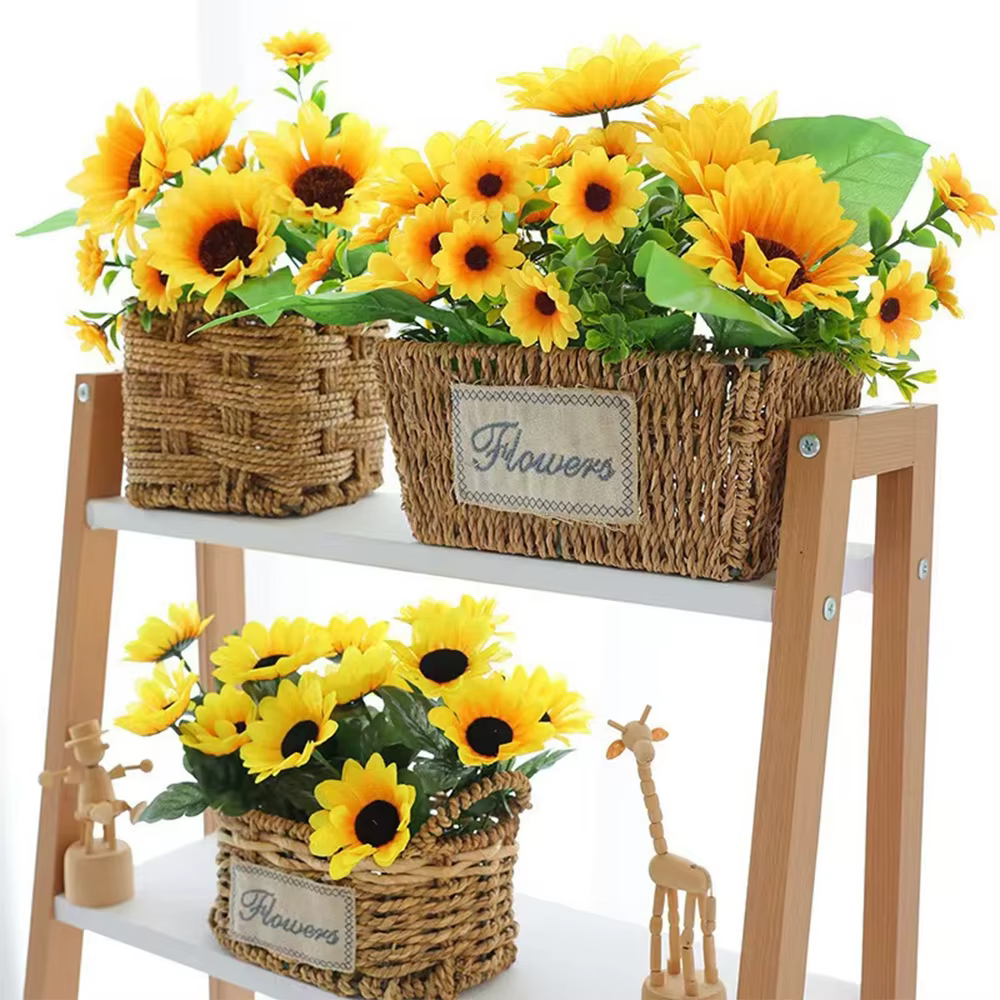 1 Bouquet de fleurs artificielles tournesol pour extérieur