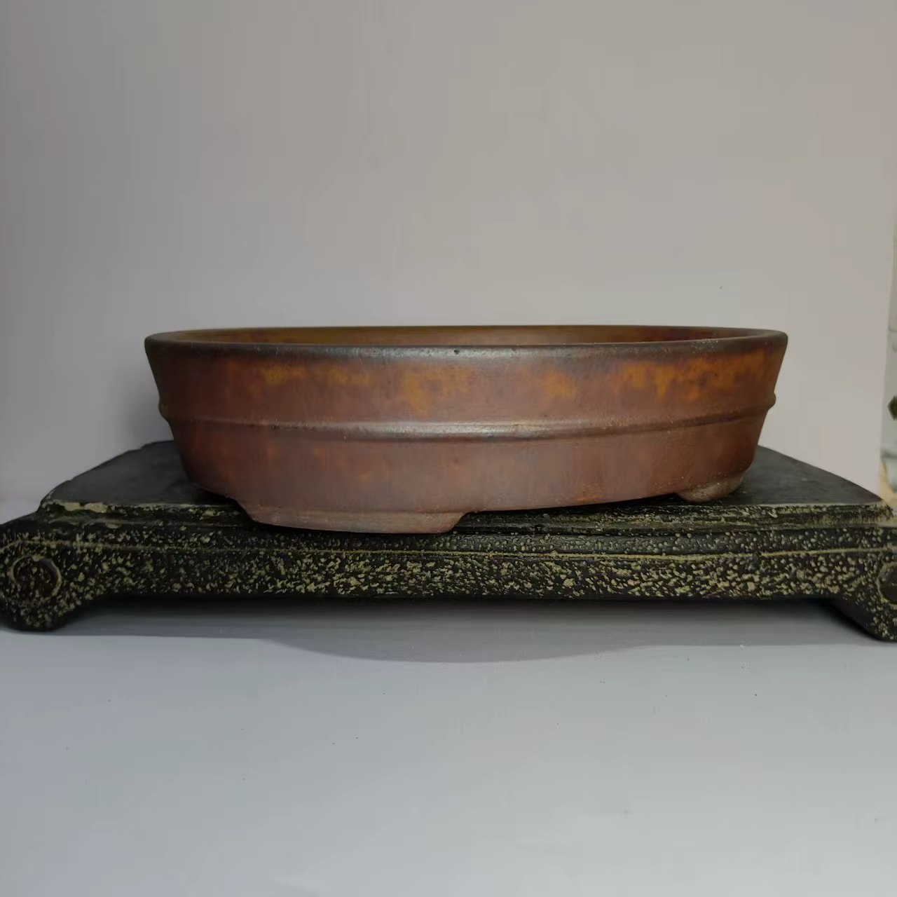 Pot de bonsaï non émaillé Yixing au bois de forme ovale