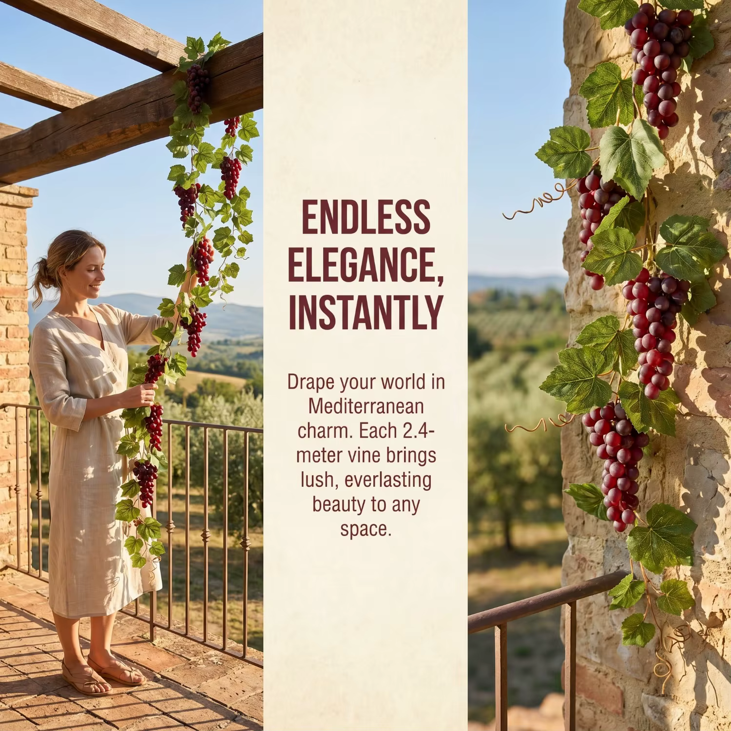 Guirlande de fausses feuilles de vigne